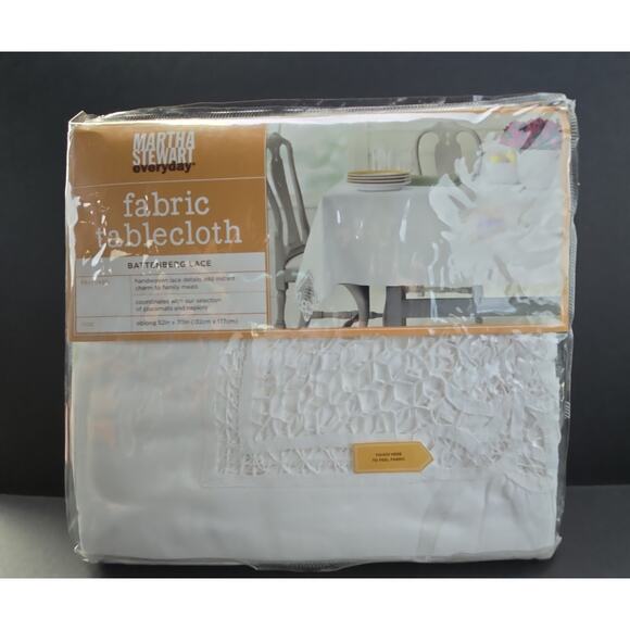 Vtg NEW Martha Stewart Battenburg Lace Tablecloth 70” Round French Country Chic - Picture 1 of 6